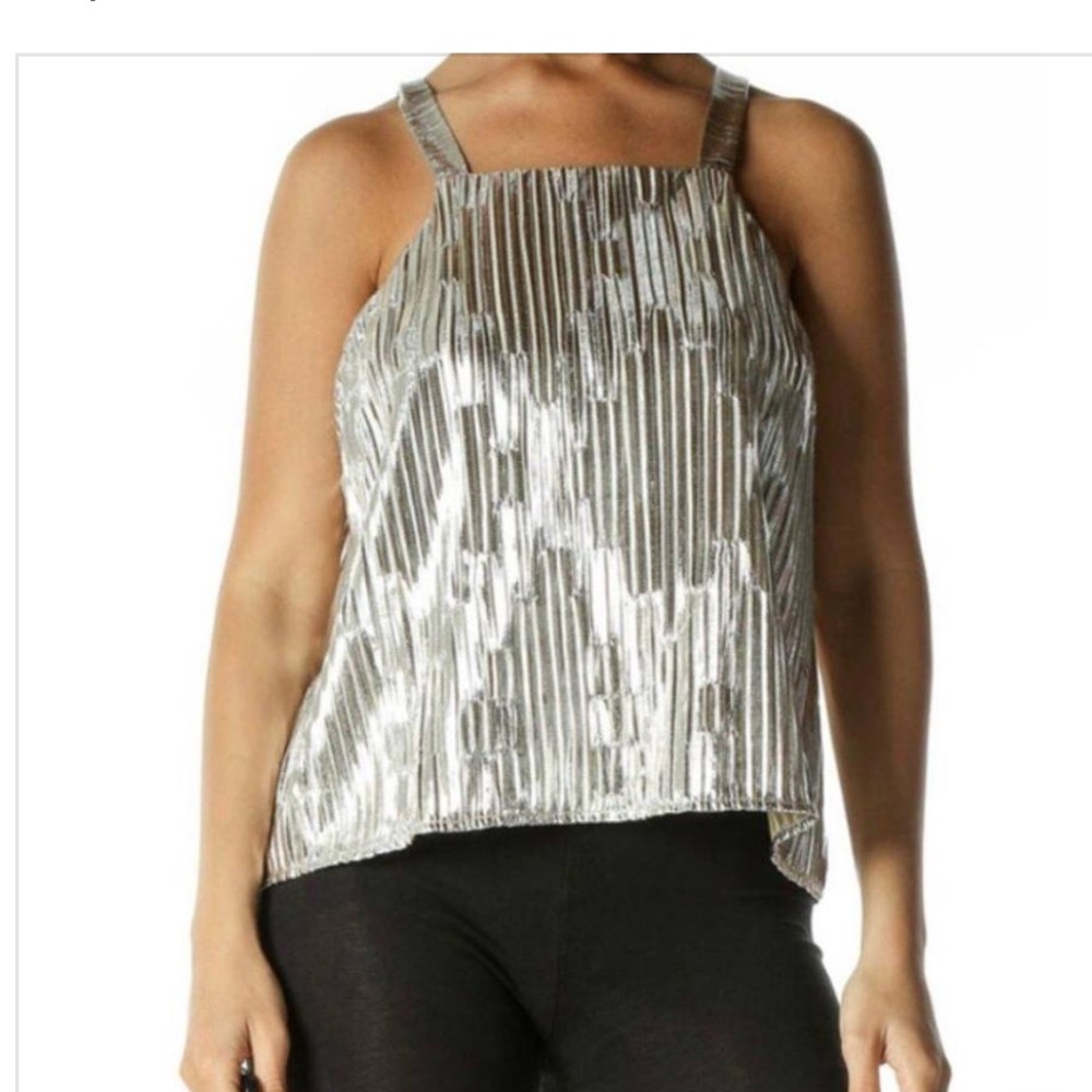 Maeve Anthropologie Shine On Metallic Tank Top S
